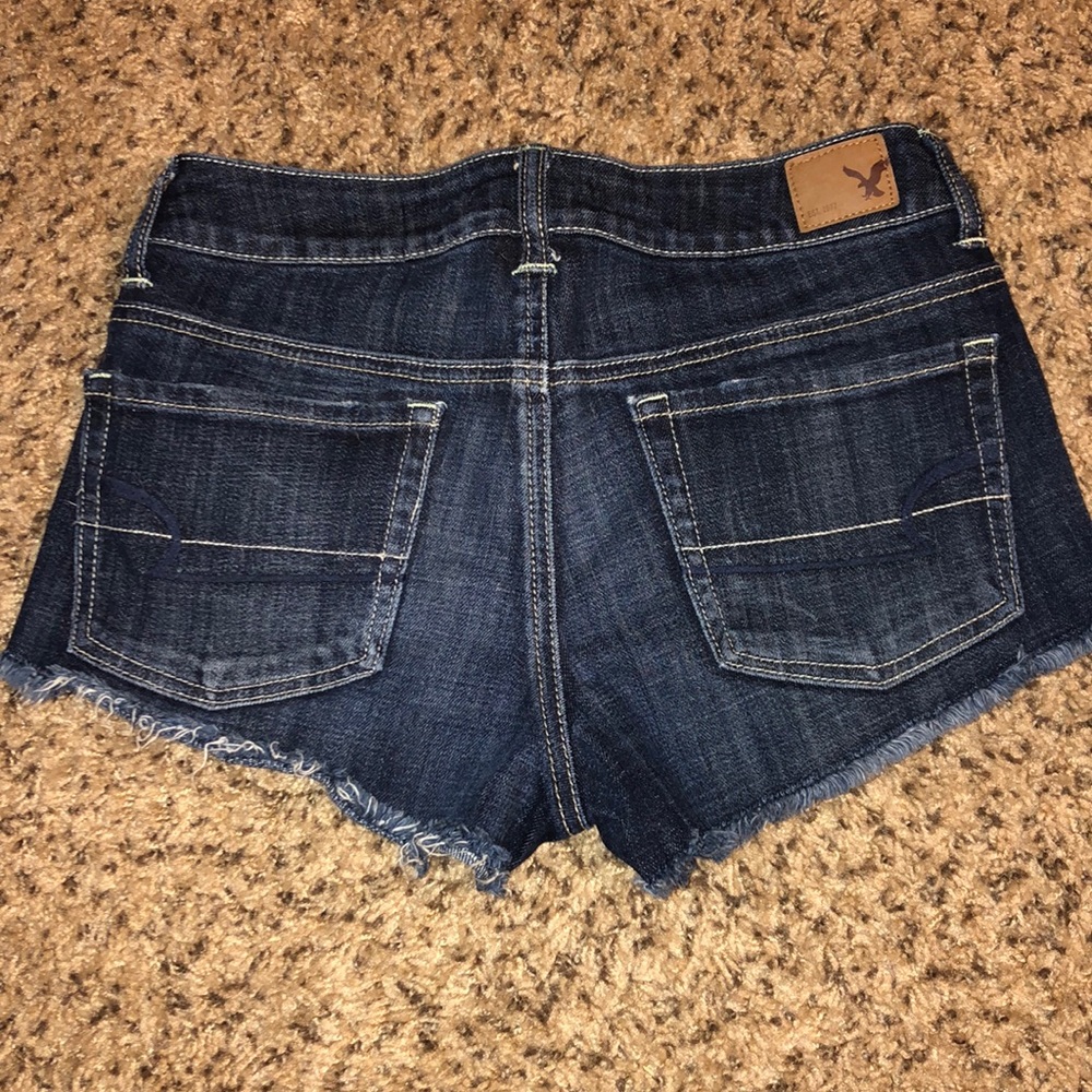 Dark wash American eagle shorts